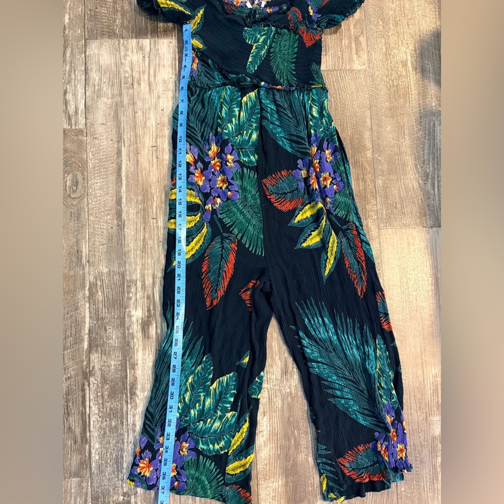Patrons of Peace Off The Shoulder Jumpsuit Size Small Tropical Print Beach Boho - Picture 13 of 13